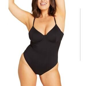 Andie Swim The Long Torso Bermuda One Piece Tankini Swimsuit Black Size XS Tall